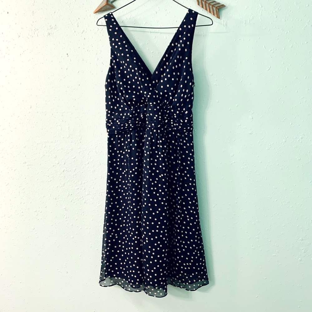 Navy polka dot dress